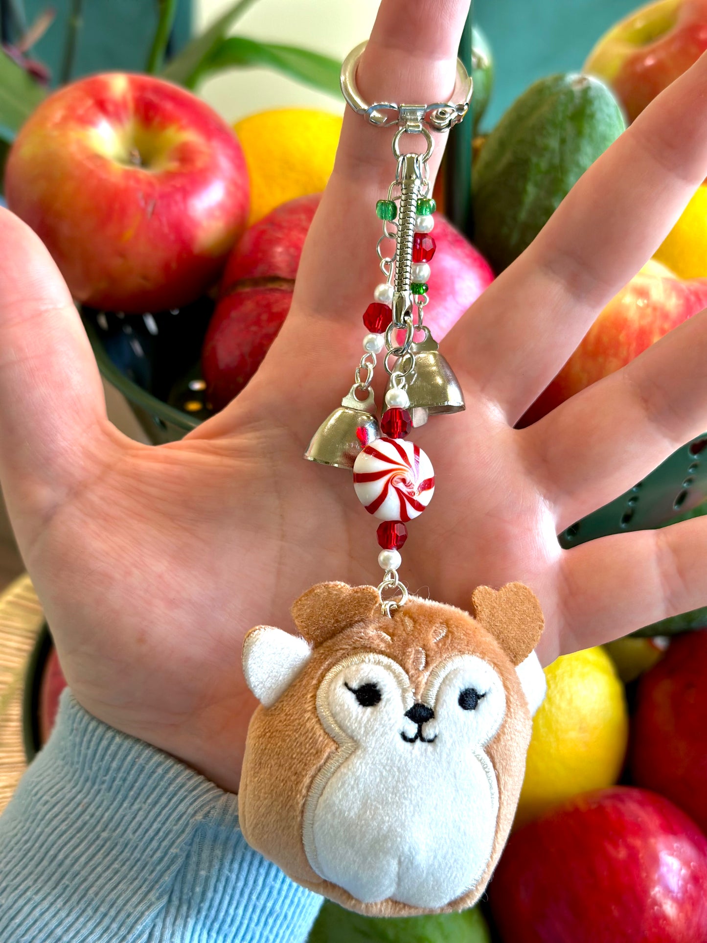 Darla the Deer holiday squish keychain