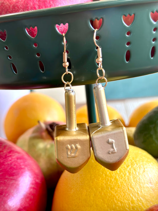 Dreidel earrings (3 color options)