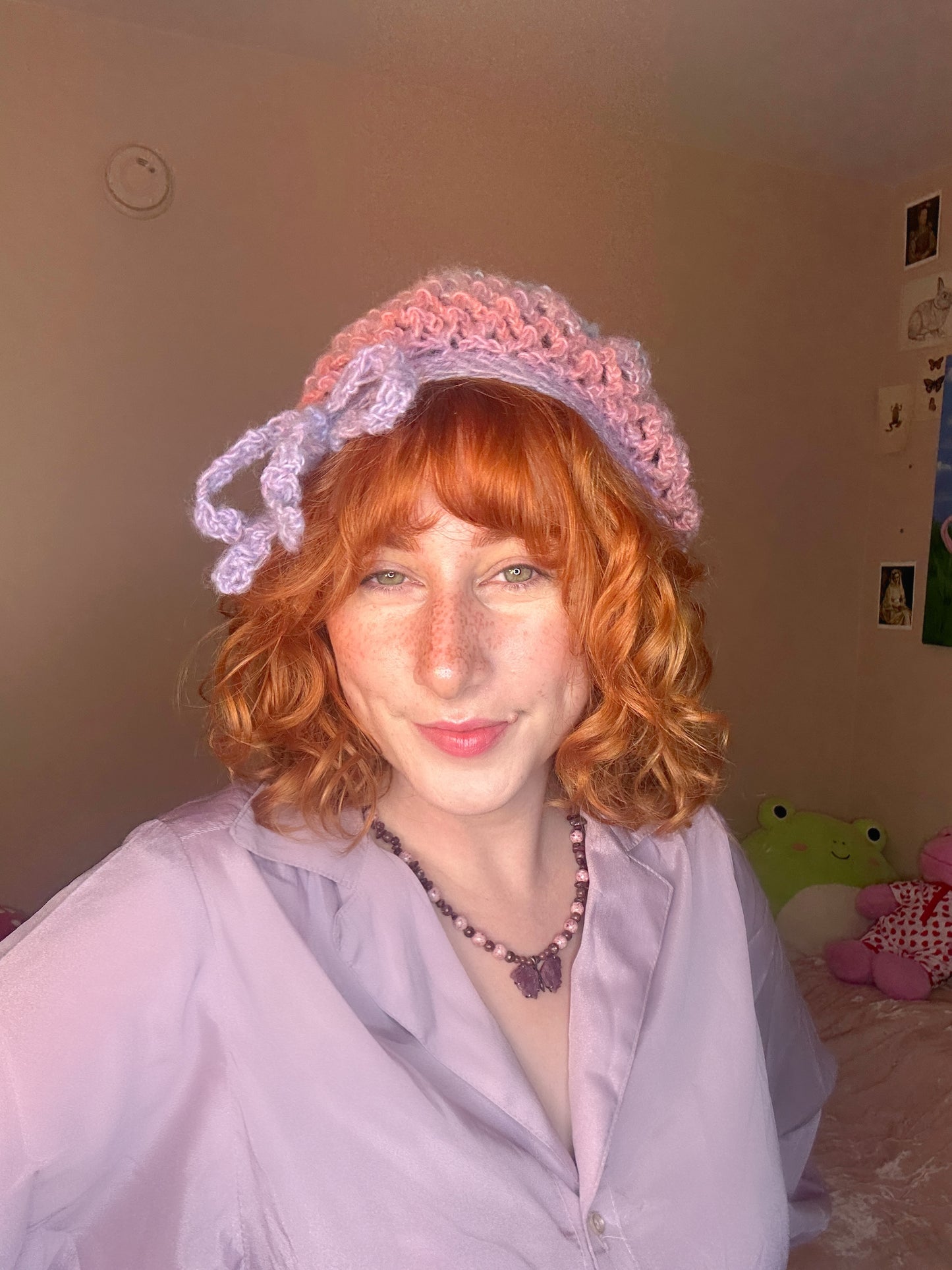 Winter Sherbert Lace Bow Beret