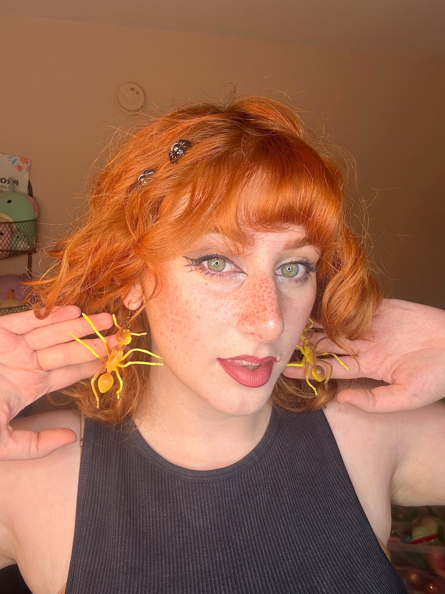 Creepy crawly Halloween bug earrings