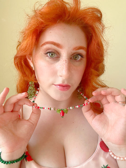 Delicate Strawberry Necklace