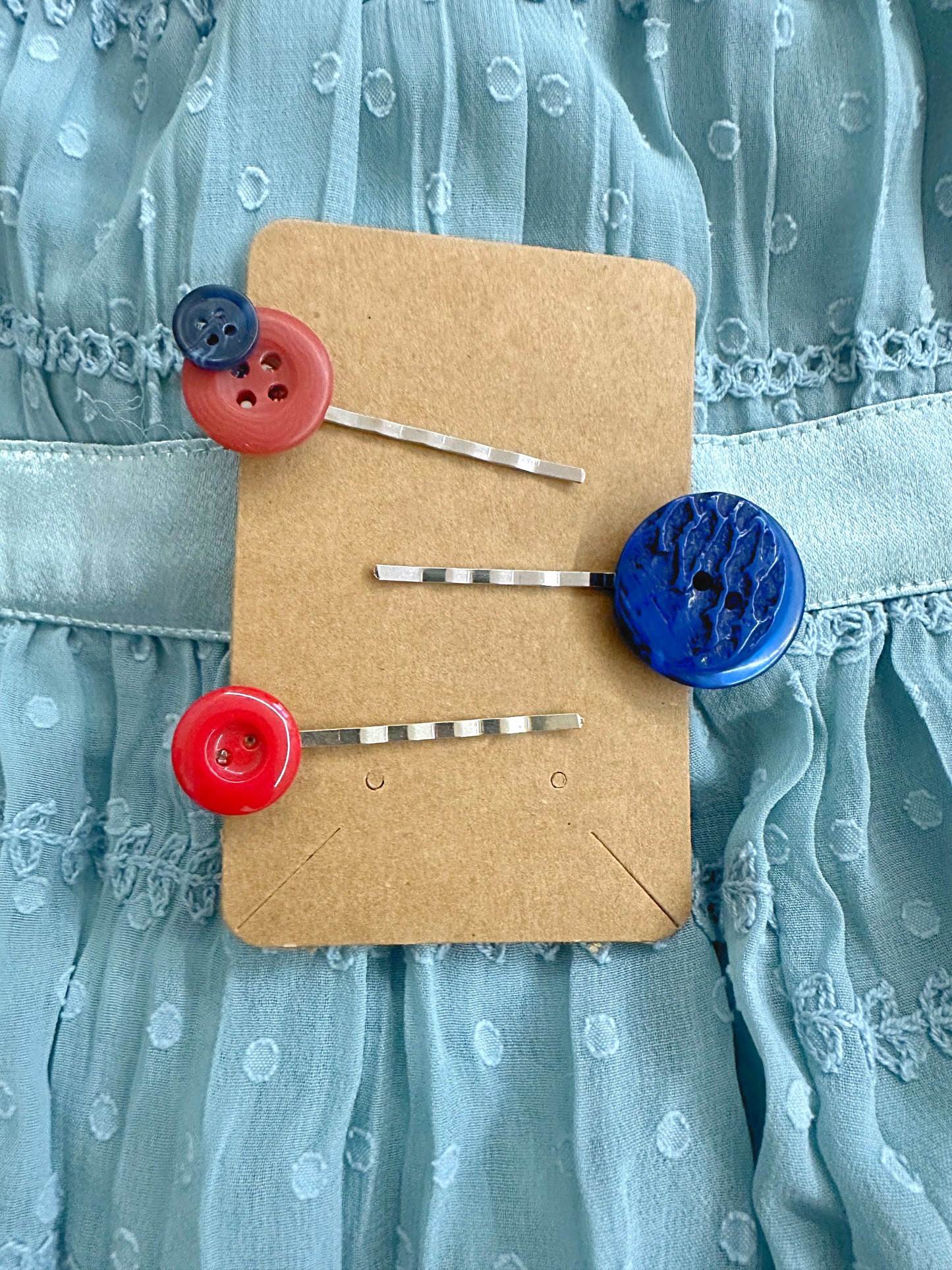 Doctor Who Inspired Button trio hair clip set