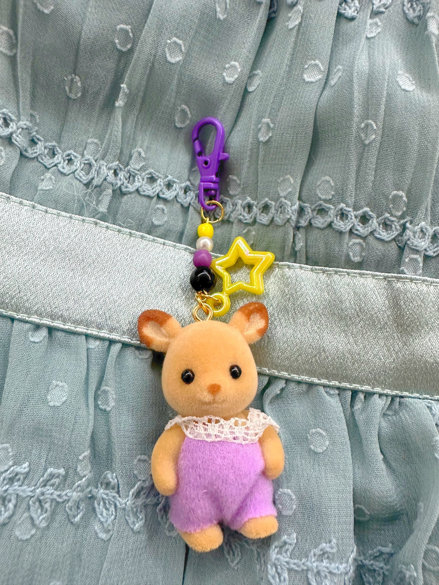 Nonbinary Pride Calico Critter Deer bag charm