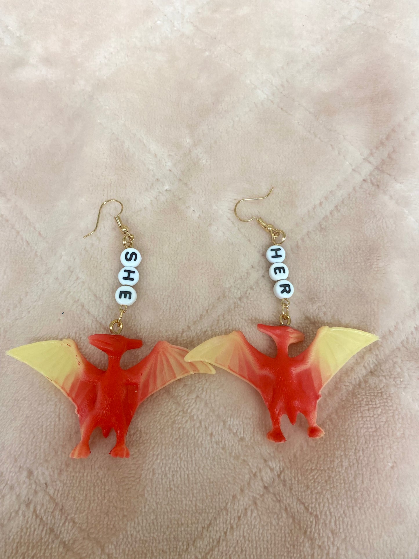 She/her critter pronoun earrings