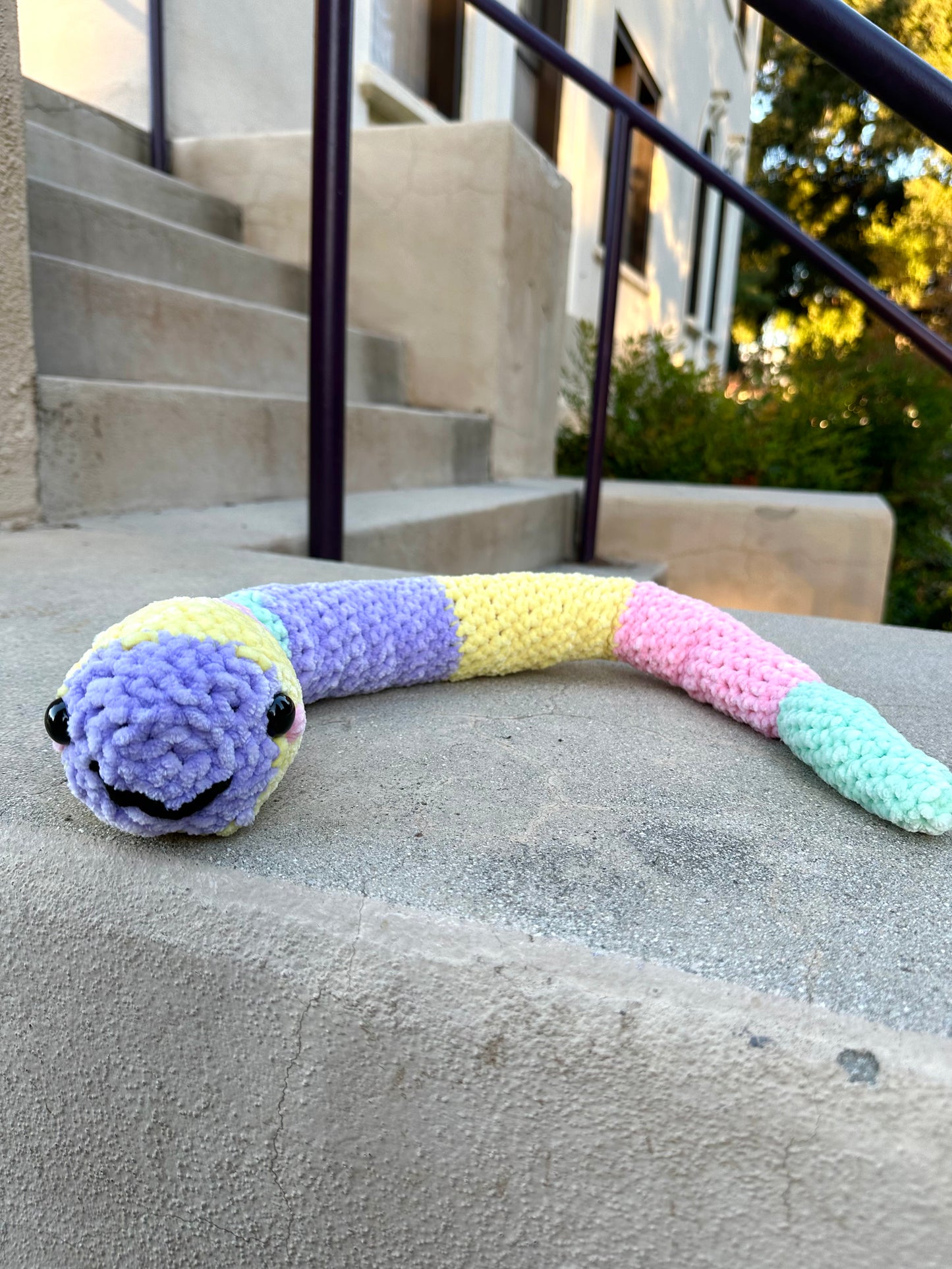 Super silly pastel worm friend