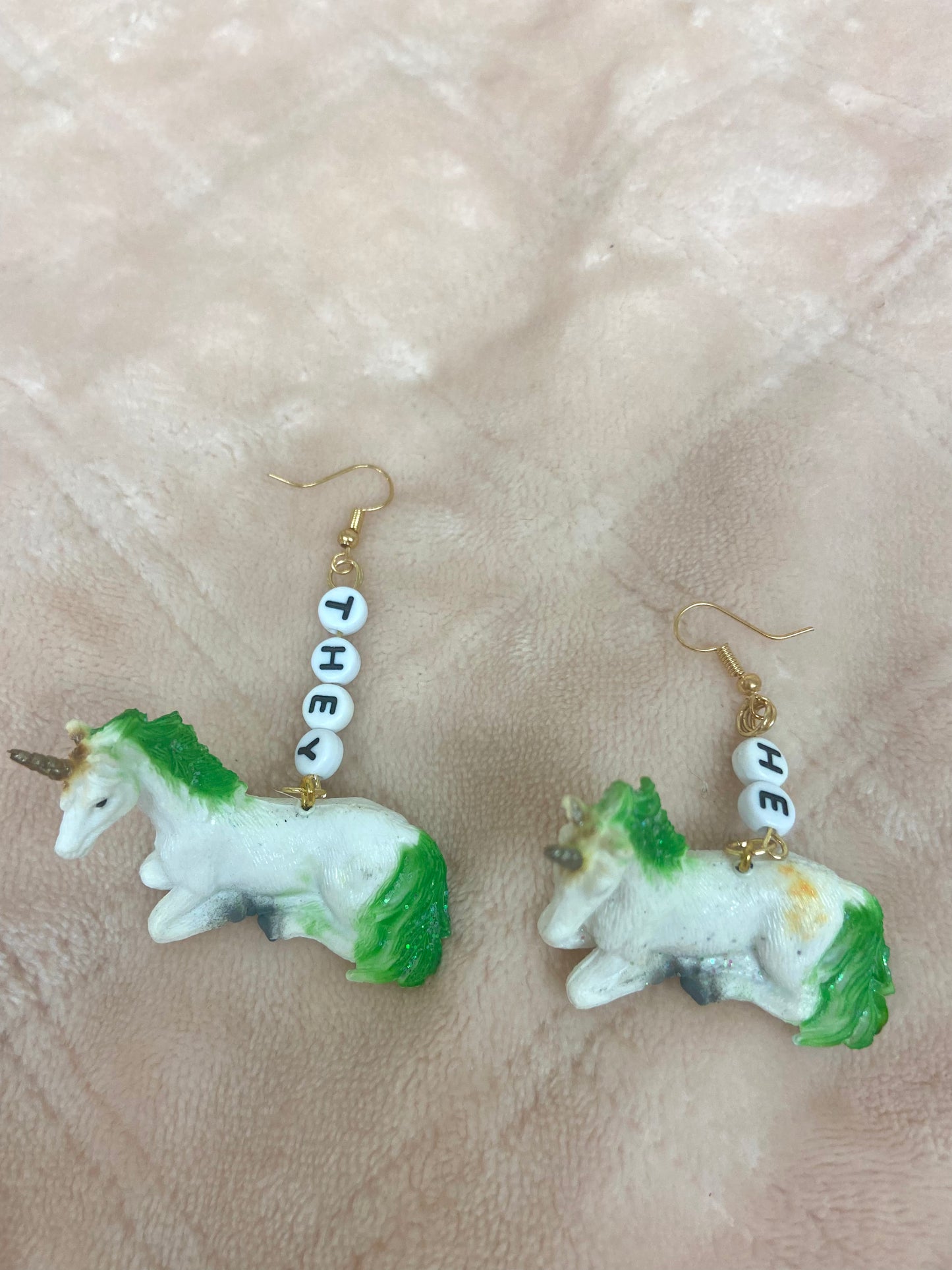 They/he critter pronoun earrings