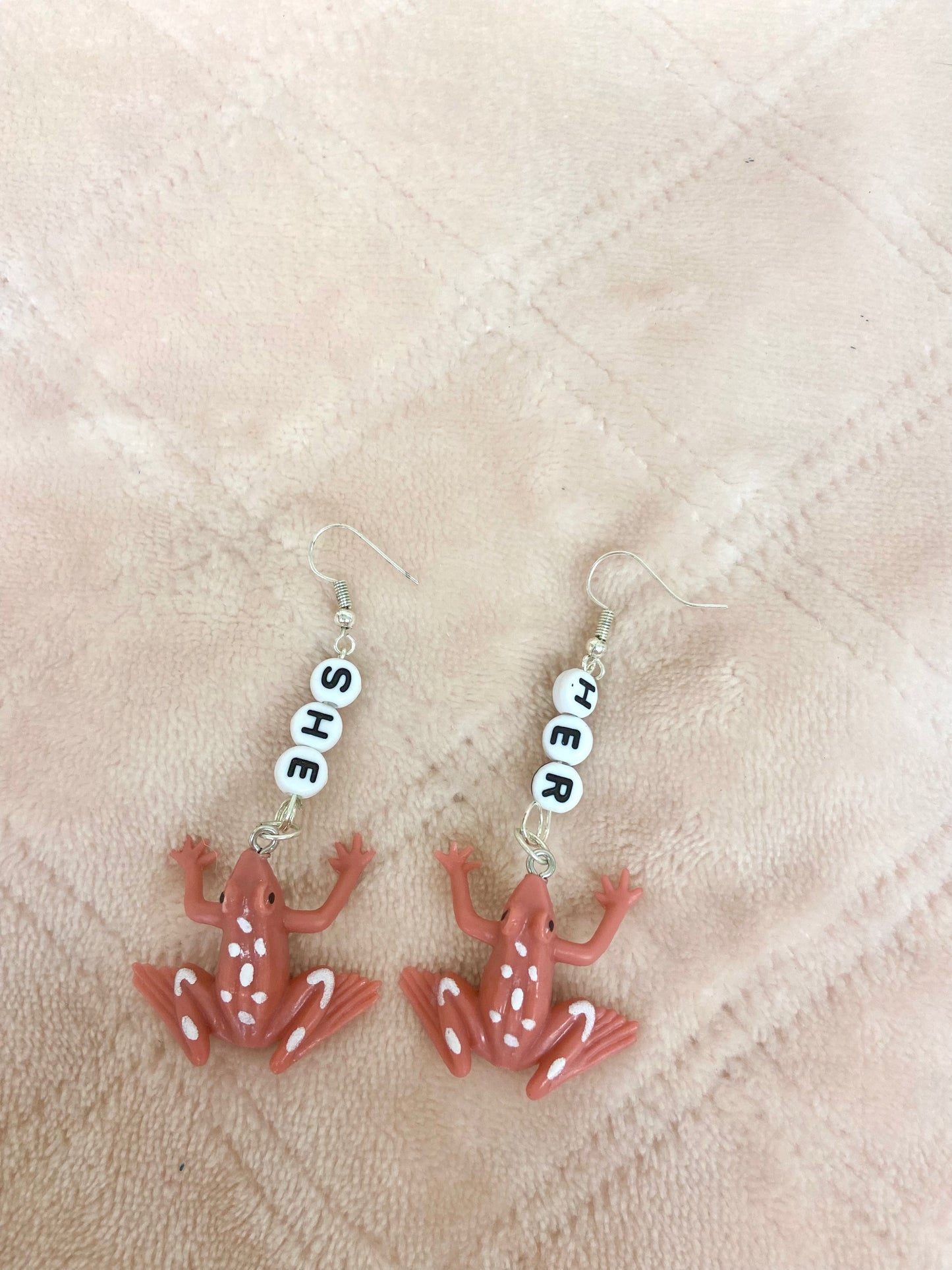 She/her critter pronoun earrings