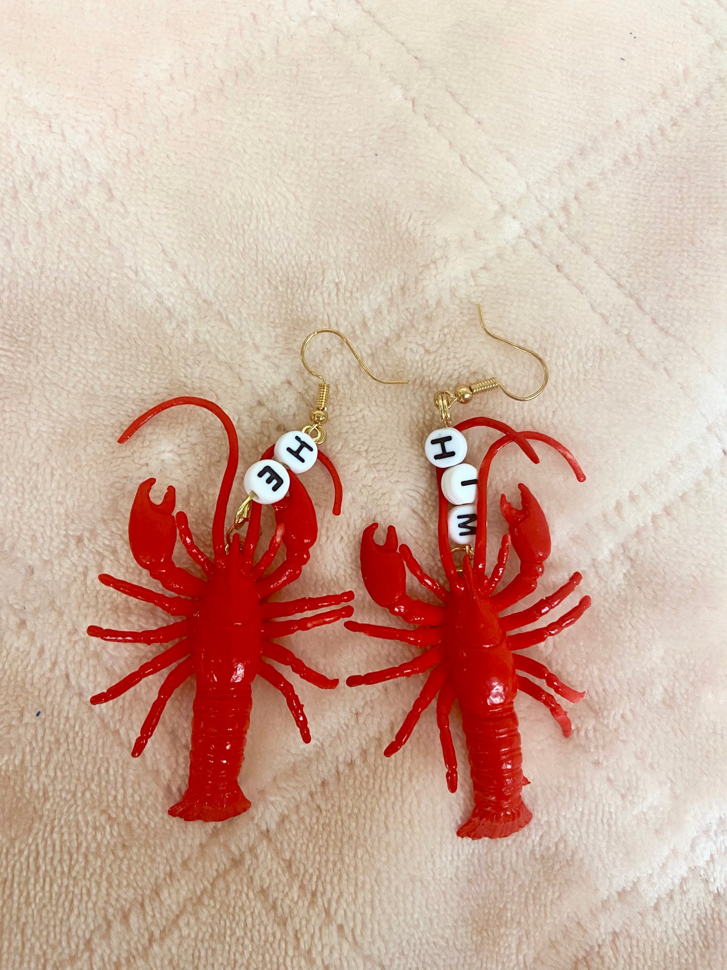 He/him critter pronoun earrings