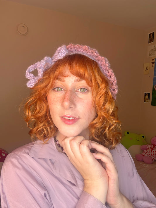 Winter Sherbert Lace Bow Beret