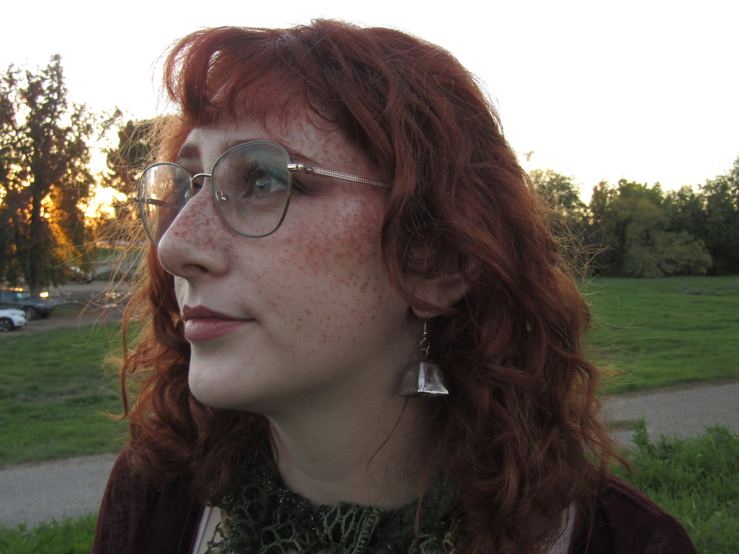 Silver Cowbell Earrings