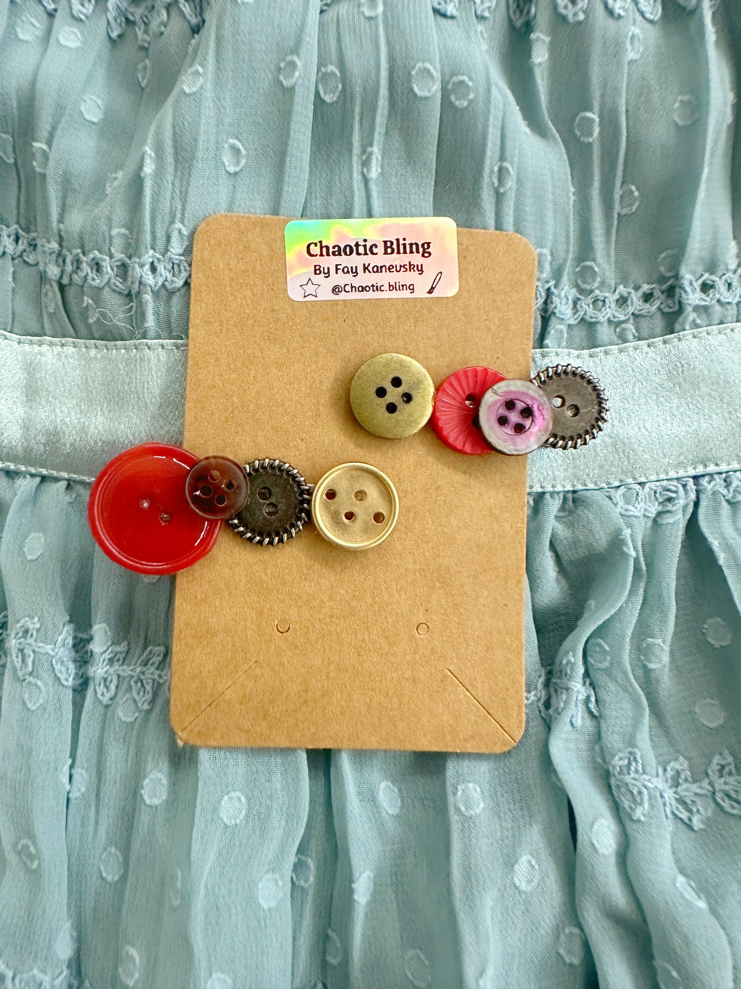 Doctor Who Inspired Button Barette Duo