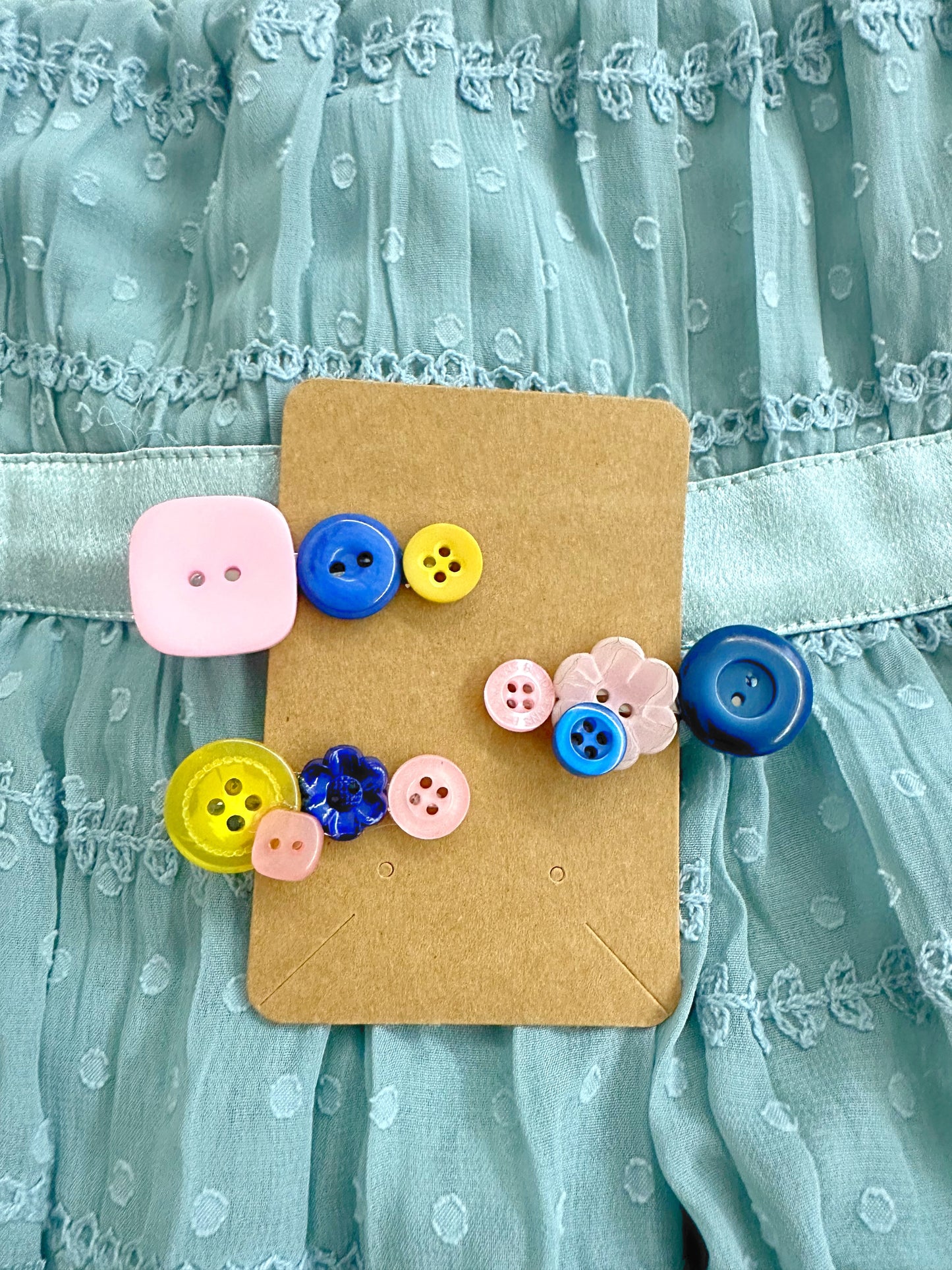 Doctor Who Inspired Button trio hair clip set