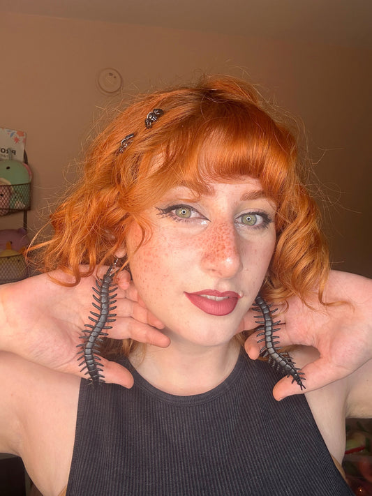 Creepy crawly Halloween bug earrings