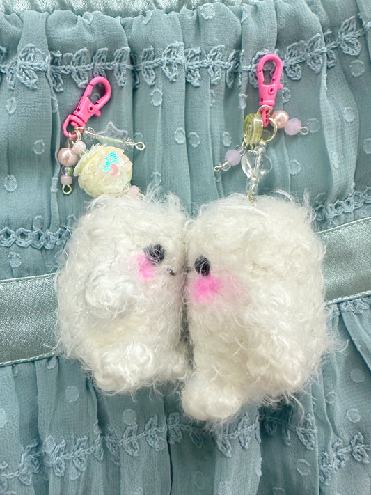 Magnetic crochet kissing baby adipose bag charm set