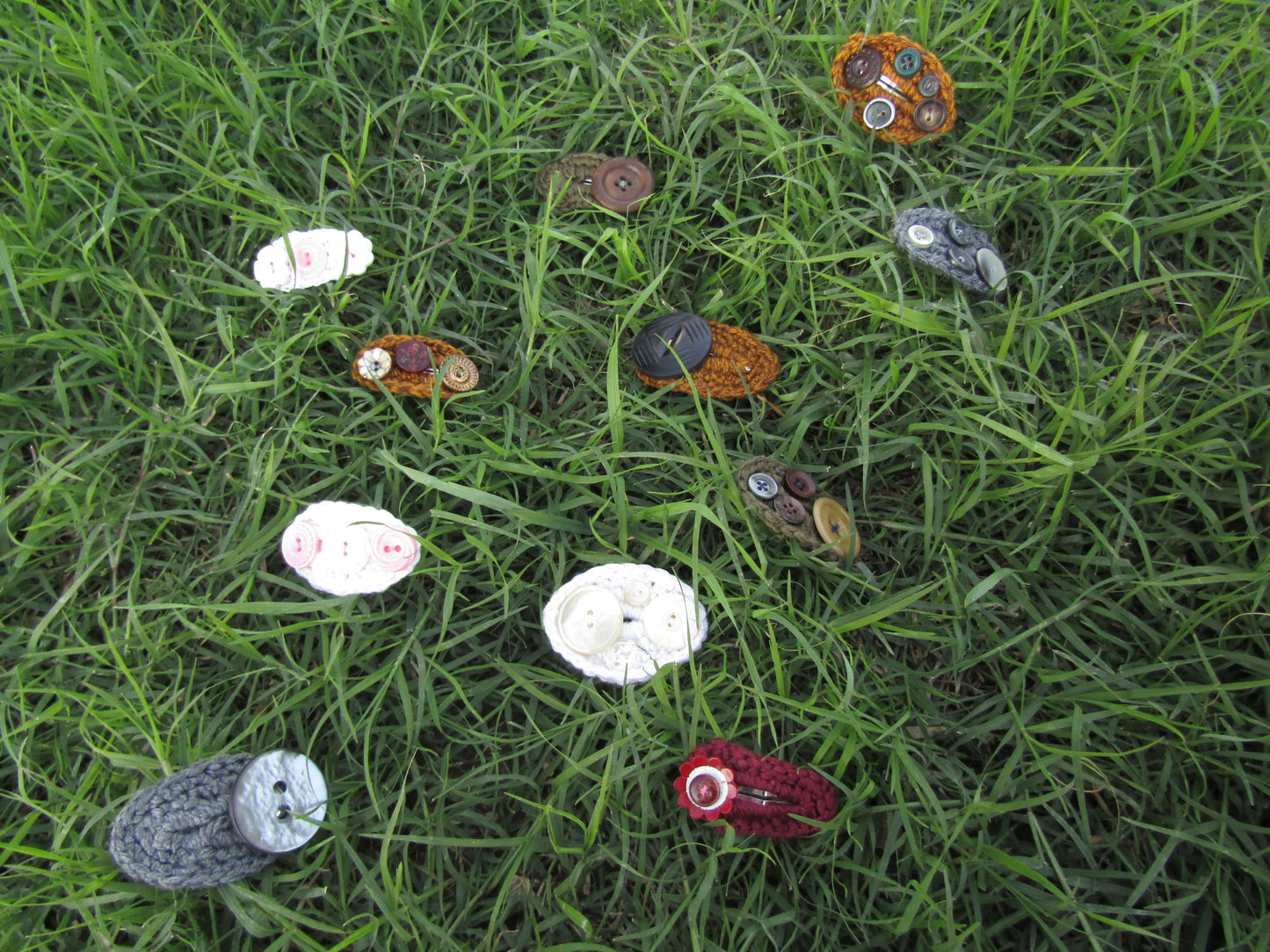 Whimsical Button Hairclips