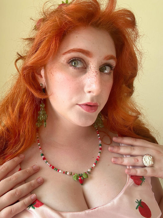 Delicate Strawberry Necklace