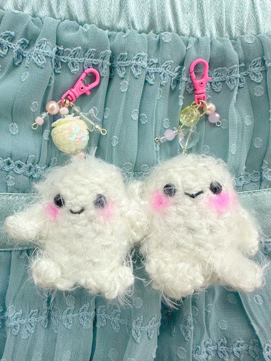 Magnetic crochet kissing baby adipose bag charm set