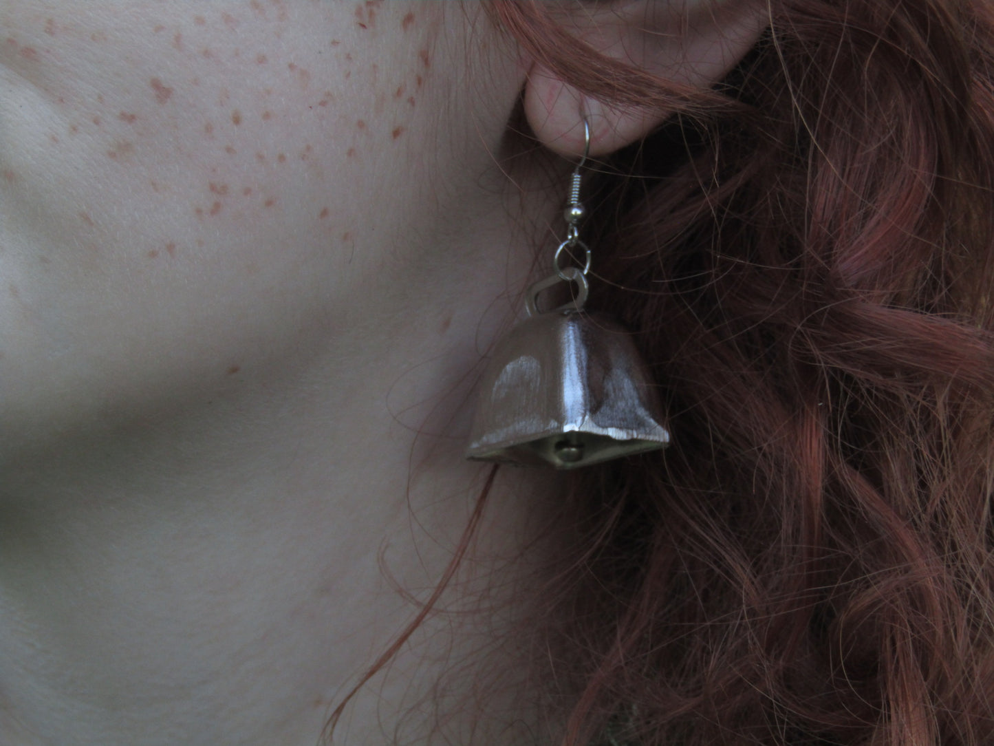 Silver Cowbell Earrings