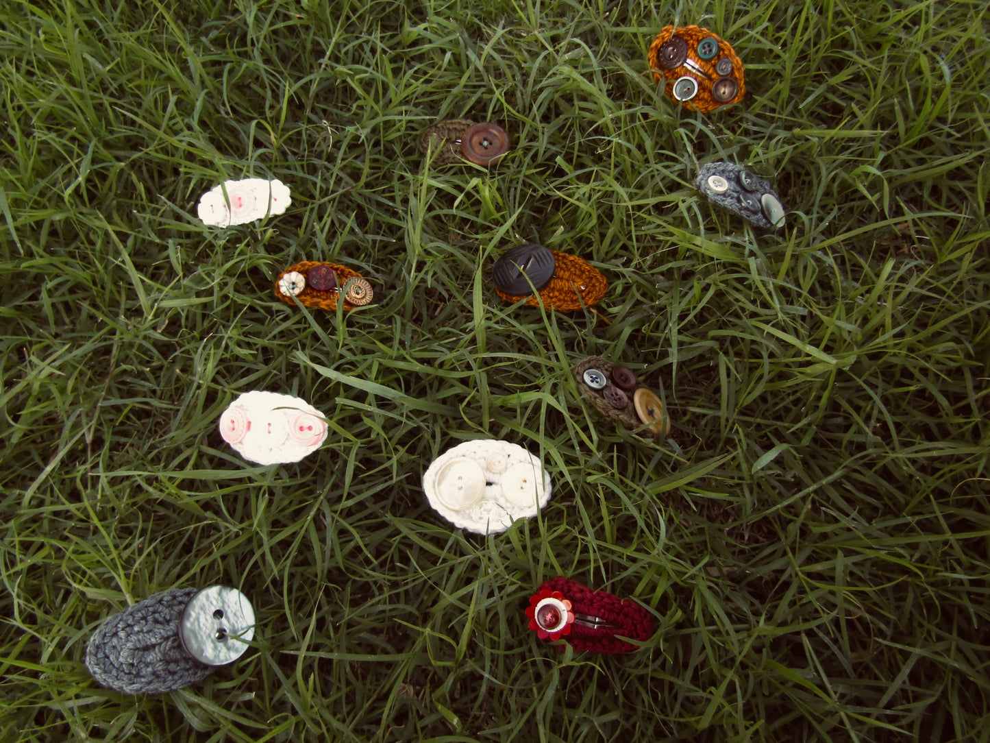 Whimsical Button Hairclips