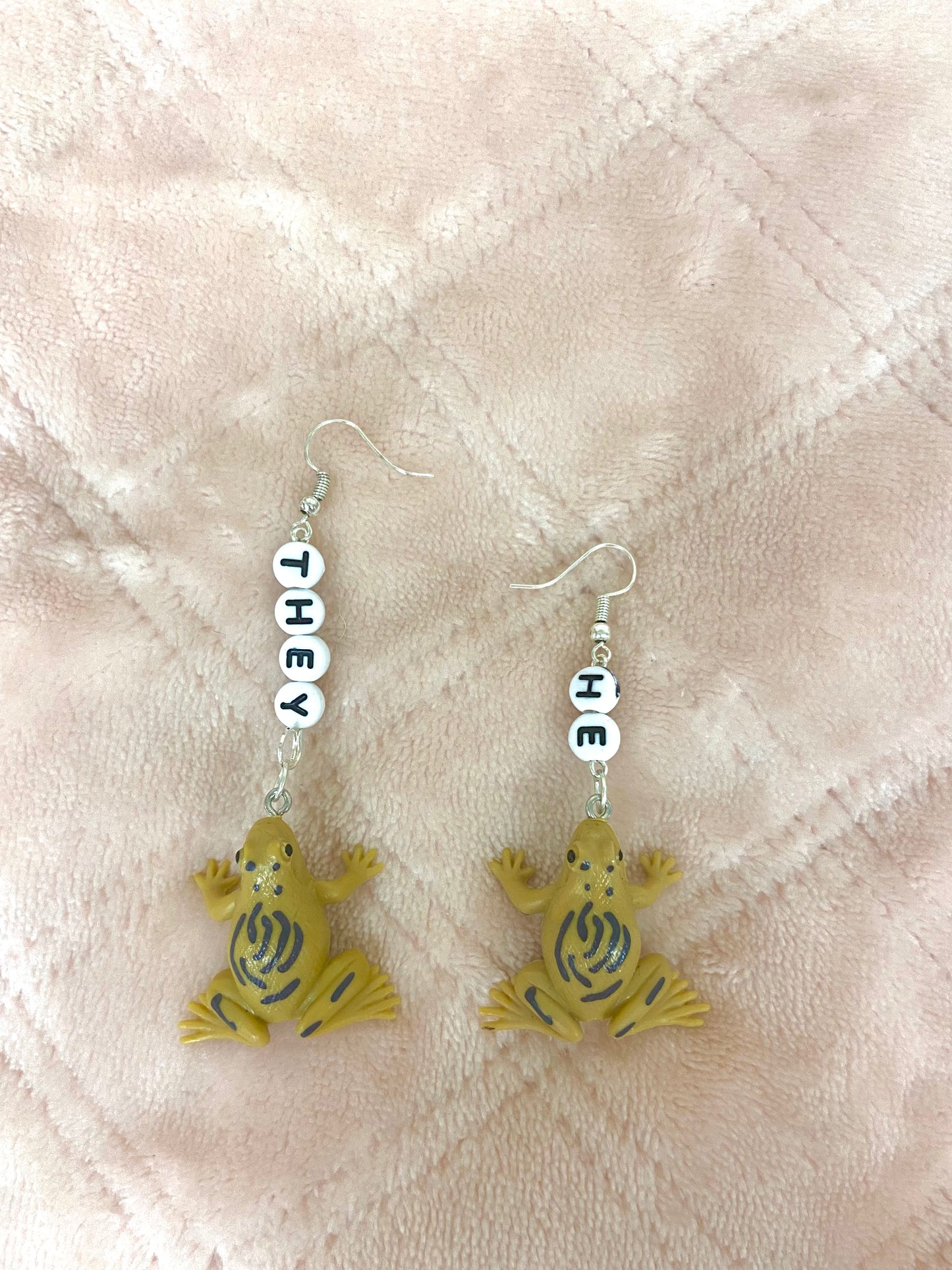 They/he critter pronoun earrings