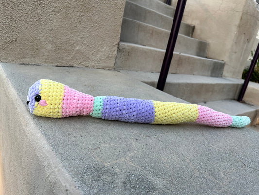 Super silly pastel worm friend
