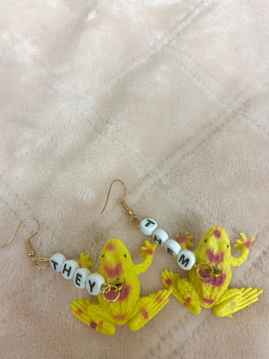 They/them critter pronoun earrings
