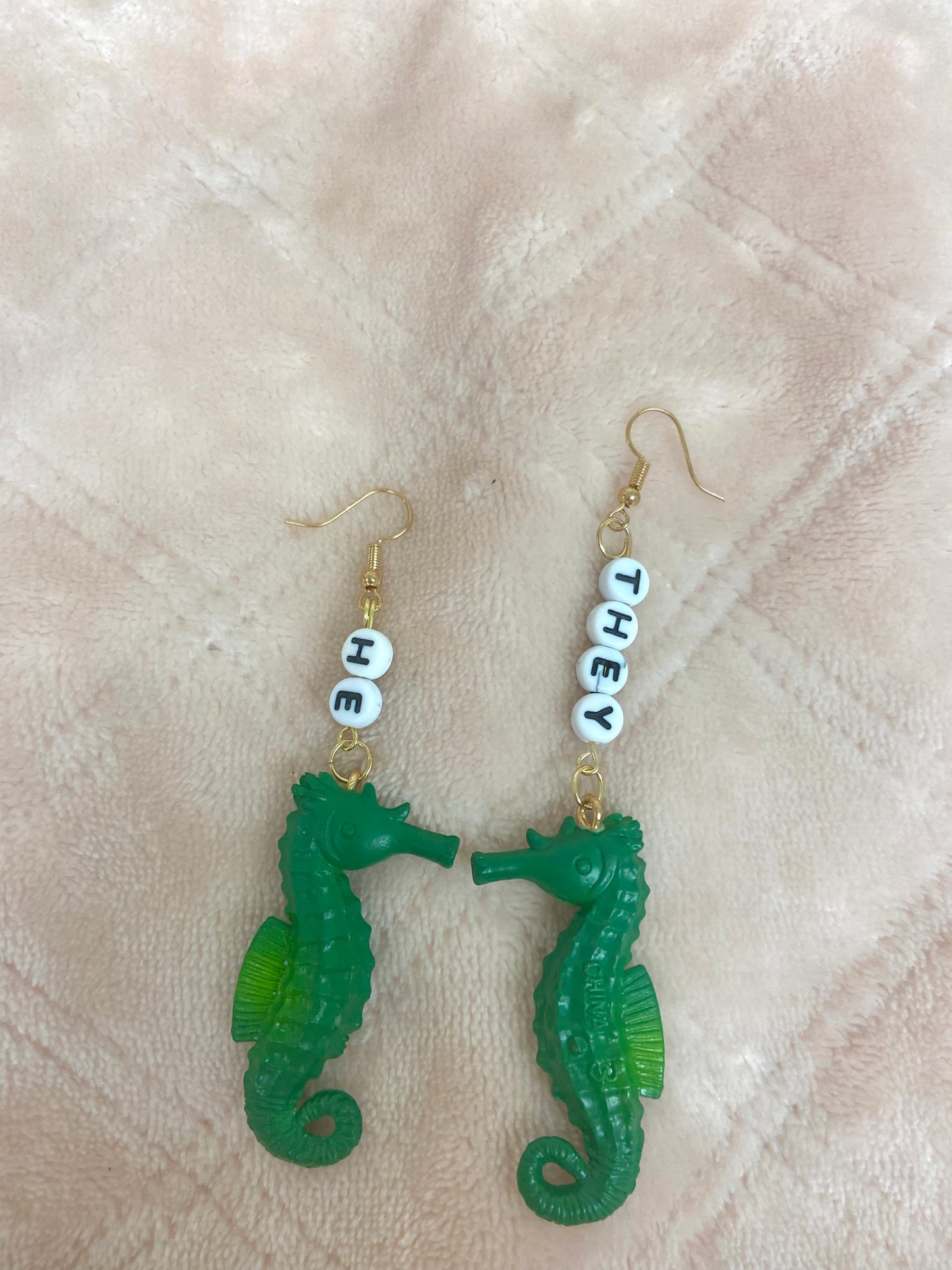 They/he critter pronoun earrings