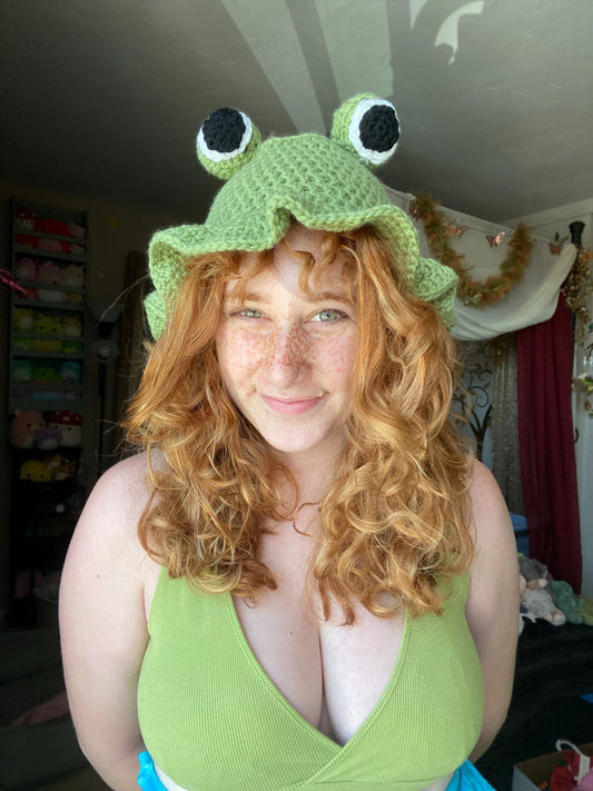 Crochet froggy hat