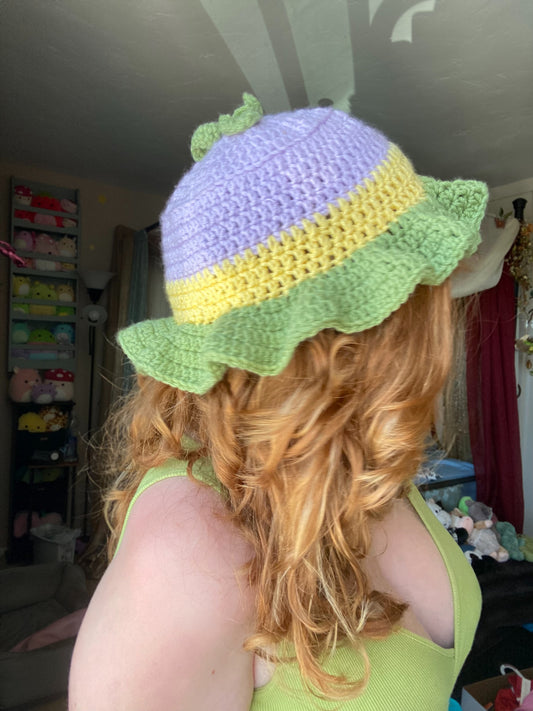 Sprout purple yellow and green bucket hat