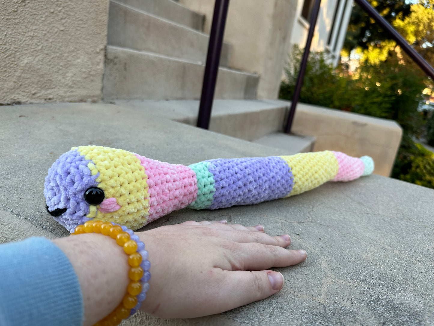Super silly pastel worm friend
